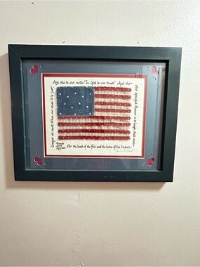 Source Unknown Patriotic American Flag Wall Art - Red, Blue, White